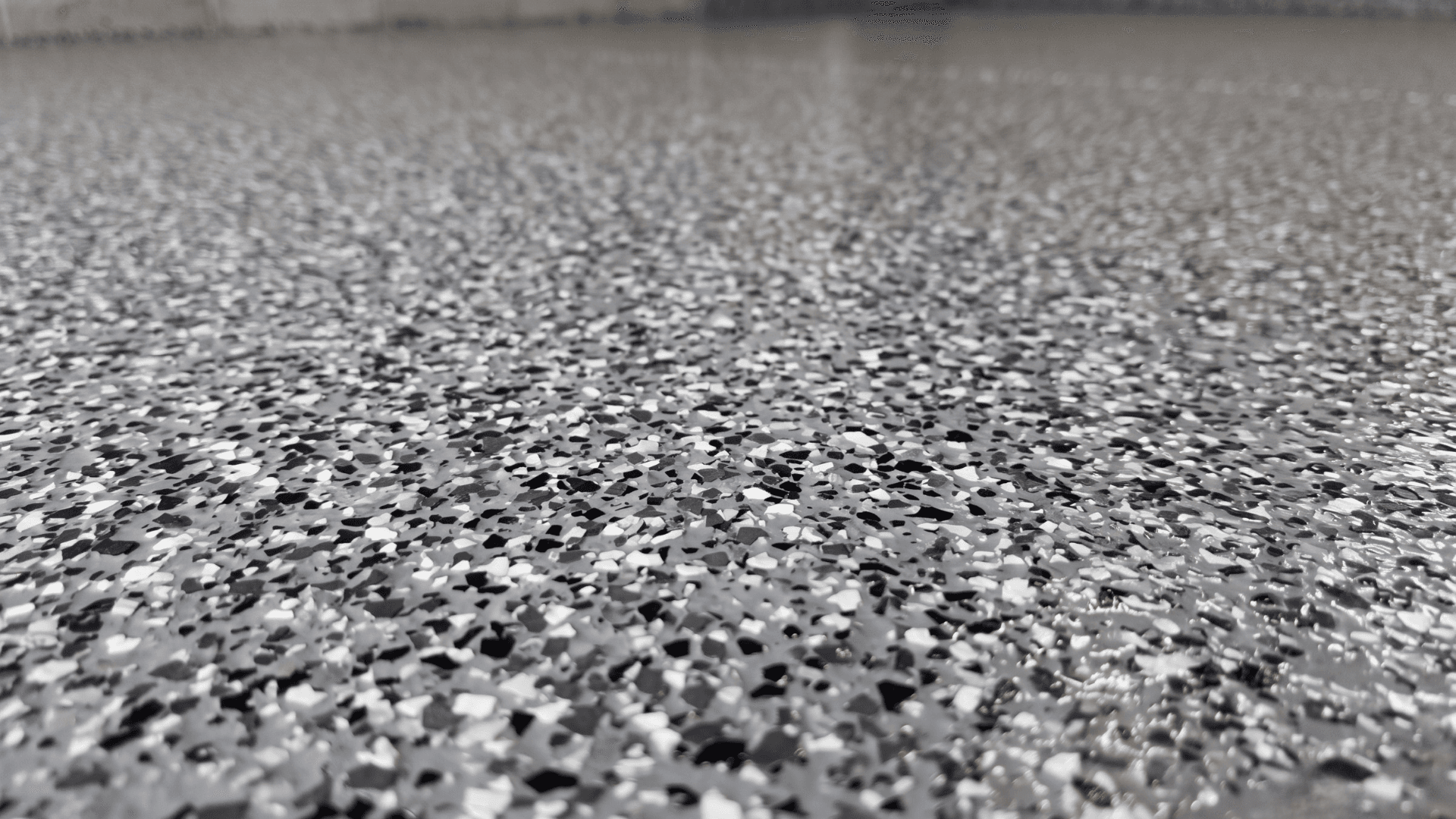 Epoxy floor coating on a residential storage garage floor