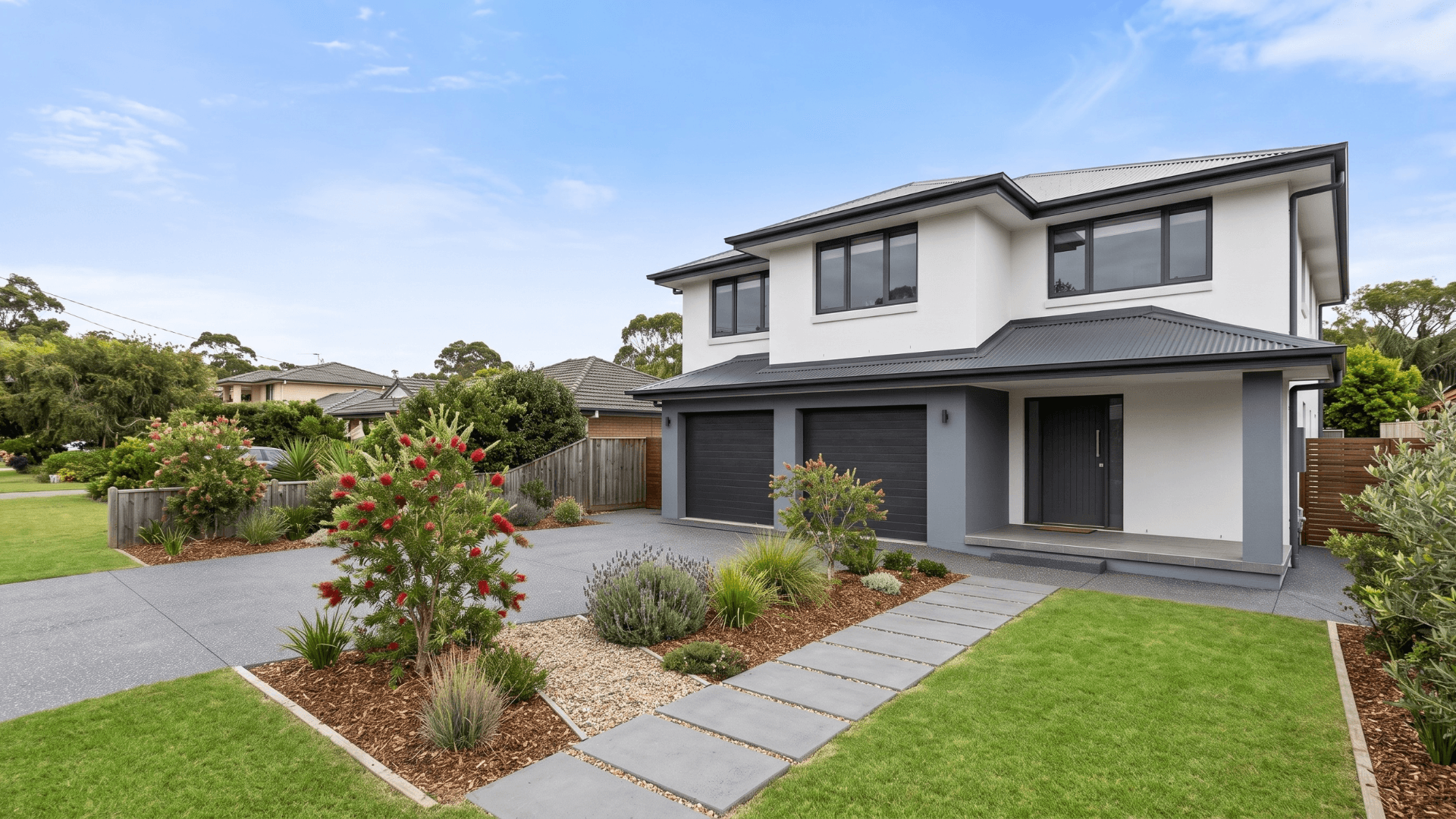Modern Sydney home with a freshly painted exterior